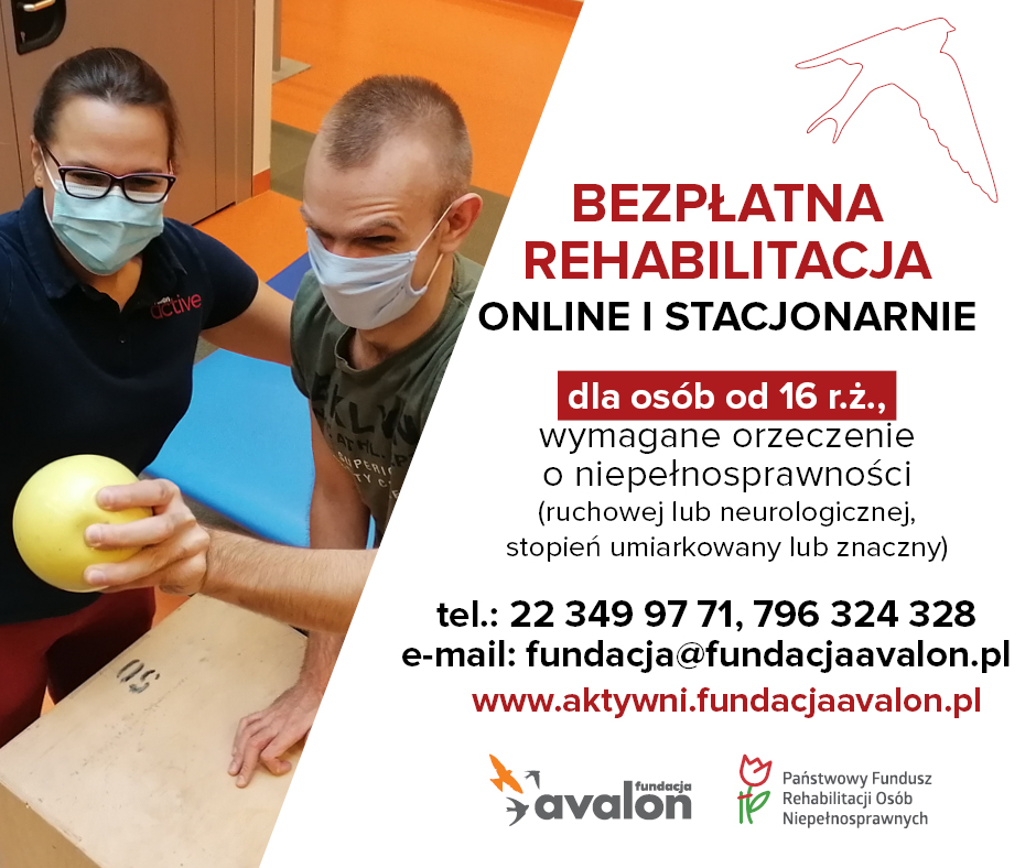 Bezpłatna rehabilitacja stacjonarna i online dla osób z  niepełnosprawnościami!